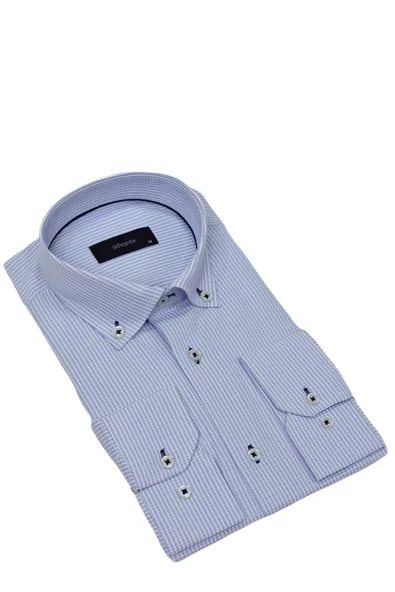 Erkek Klasik Piti Kare Tek Cepli Gömlek BGL-ST03904 - Resim 4