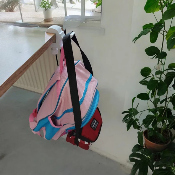 Ayarlanabilir Okul Çanta Askısı 2 Adet Beyaz Öğrenci Sıra Masa Askısı Çocuk Sınıf Düzenleyici Aparatı Organizer - 2