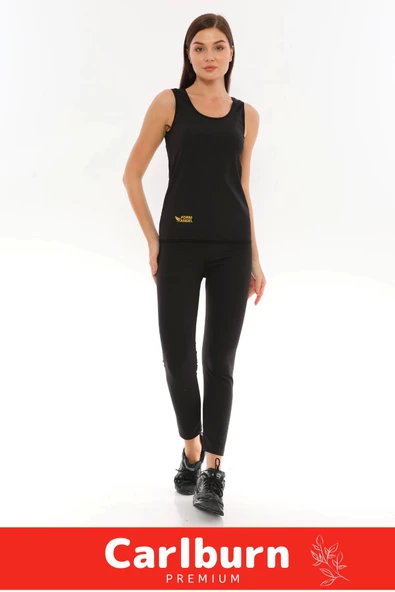 Özel Üretim Zayıflama İncelme Yağ Yakma Terleme Sauna Termal Kısa Kollu Kadın Atlet Tayt Takım - 6