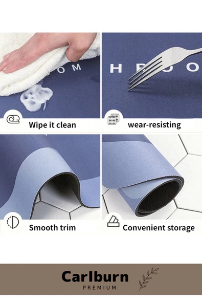 Özel Üretim Nano Teknoloji Kaymaz Kauçuk Hızlı Kuruma Nappa Deri Süper Emici Banyo Duş Paspası - 4