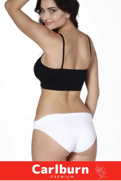 Yeni Sezon Esnek Askılı Pedli Rahat Konforlu Kadın Beyaz Ince Askılı Pedli Büstiyer İç Giyim - 2