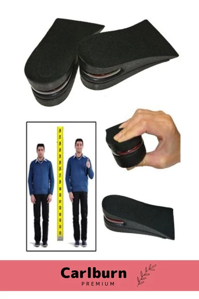 Özel Üretim Ayakkabı İçi Görünmeyen Hava Yastıklı Gizli Destekli Yükselten Boy Uzatan Tabanlık 5 Cm - 2