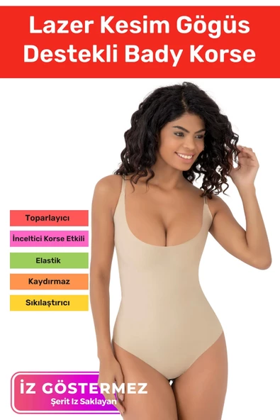 Özel Üretim İz Göstermeyen Kaymaz Şekillendirici Toparlayıcı Lazer Kesim Gögüs Destekli Bady Korse ürün görseli 1