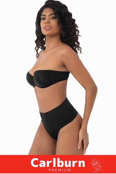 Özel Üretim İz Göstermeyen Kaymaz Sıkılaştırıcı Kadın Lazer Kesim Karın Toparlaayıcı String Korse - Resim 2