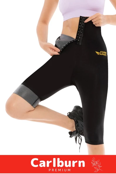 Yeni Seri Toparlayıcı Sıkılaştırıcı Şekillendirici Terleme Yüksek Bel Agraflı Sauna Termal Kısa Tayt - 3