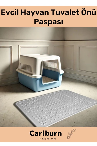 Özel Tasarım Kaymaz Dayanıklı Silinebilir Yıkanabilir Evcil Hayvan Tuvalet Önü Mama Kabı Kum Paspası