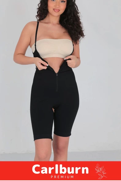 2 Beden İncelten Askılı Toparlayıcı Sıkılaştırıcı Vücut Şekillendiren Kadın Fermuarlı Tam Boy Korse - 5