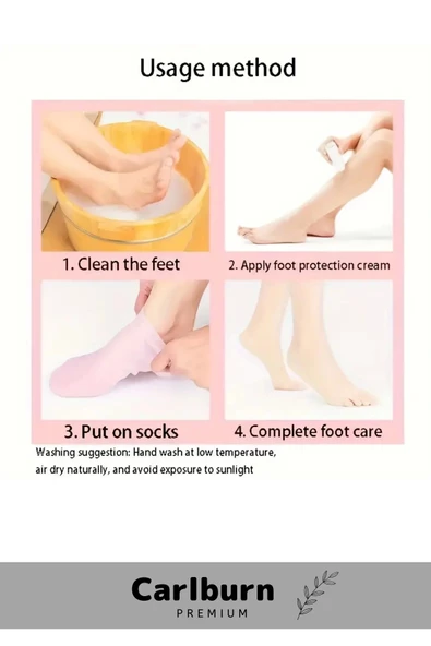 Özel Üretim Rahatlatıcı Yumuşak Elastik Sızdırmaz Besleyici Silikon Jel Ayak Nemlendirici Çorap - 3