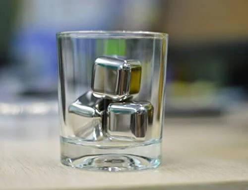 4'lü Çelik Metal Gold Kaplama Viski Taşı Soğutma Buz Küpü - 3