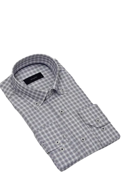 Erkek Klasik Piti Kare Tek Cepli Gömlek BGL-ST03906 - Resim 7