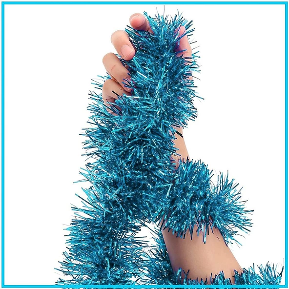 Parti İçin Sim Süs 2 Metre Uzunluk 8 cm Genişlik Açık Mavi Renk İthal - 2
