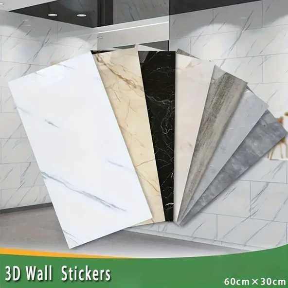 Siyah Mermer Desenli Alüminyum Plastik Duvar Sticker - 2