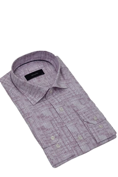 Erkek Klasik Puantiyeli Tek Cepli Gömlek BGL-ST03908 - Resim 5