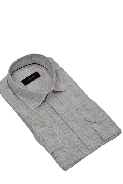 Erkek Klasik Puantiyeli Tek Cepli Gömlek BGL-ST03908 - Resim 7