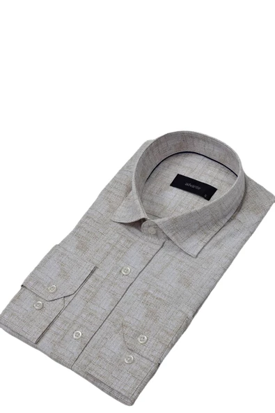 Erkek Klasik Puantiyeli Tek Cepli Gömlek BGL-ST03908 - Resim 10