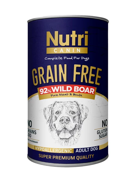 Nutri Canin 400Gr %92 Yaban Domuz Etli Tatlı Patatesli HipoAlerjenik Tahılsız 1Adet Yaş Köpek Maması