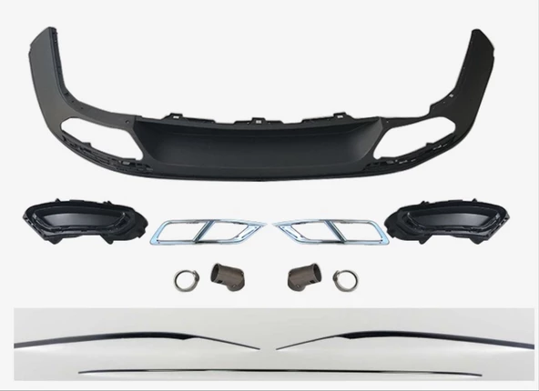 Autogp Vw passat b8 arka tampon difüzörü b8,5 görünüm 2015 / 2019