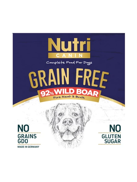 Nutri Canin 400Gr %92 Yaban Domuz Etli Tatlı Patatesli HipoAlerjenik Tahılsız 4Adet Yaş Köpek Maması - 5