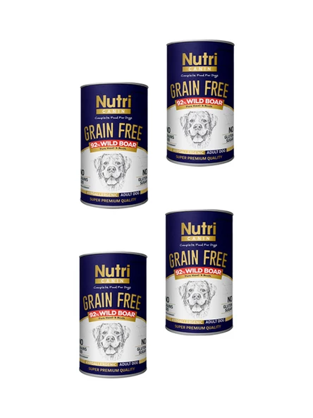 Nutri Canin 400Gr %92 Yaban Domuz Etli Tatlı Patatesli HipoAlerjenik Tahılsız 4Adet Yaş Köpek Maması - 9