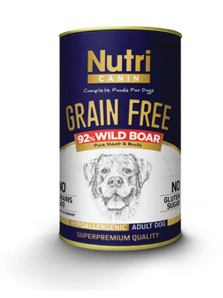 Nutri Canin 400Gr %92 Yaban Domuz Etli Tatlı Patates HipoAlerjenik Tahılsız 12Adet Yaş Köpek Maması - 6