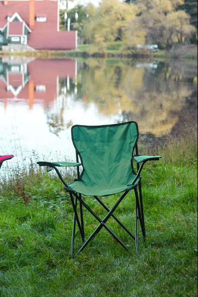 EXENT 4'LÜ Rejisör Kamp Sandalyesi Katlanır Çantalı Piknik, Plaj, Balıkçı Sandalyesi-Yeşil - Resim 4