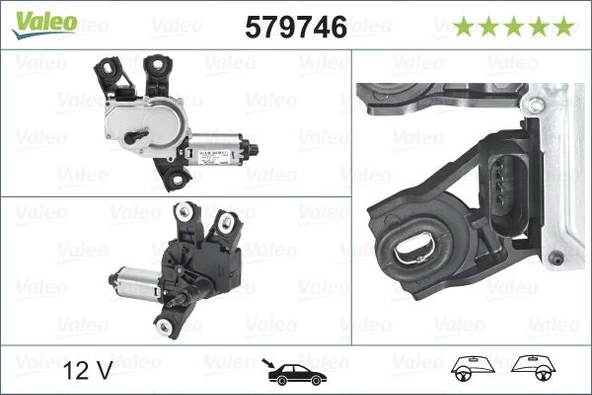 SILECEK MOTORU ARKA TIGUAN 07- GOLF V 04-09 PASSAT 06-11 - VALEO 579746