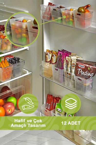 Mithra Life 12 Adet Buzdolabı Kapak İçi Düzenleyici ve Banyo Organizer MIT1104 - 2