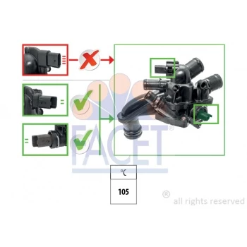 TERMOSTAT GOVDESI KOMPLE 208 308 207 C3 III DS3 EP3C 3008 PARTNER TEPE 207 508 308 5008 C4 C4 II DS - FACET 7.8866