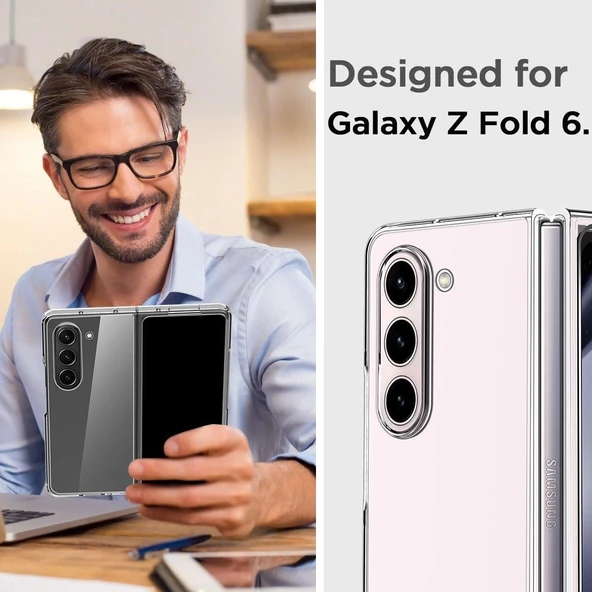Samsung Galaxy Z Fold 6 Kılıf Şeffaf Sert - Resim 5