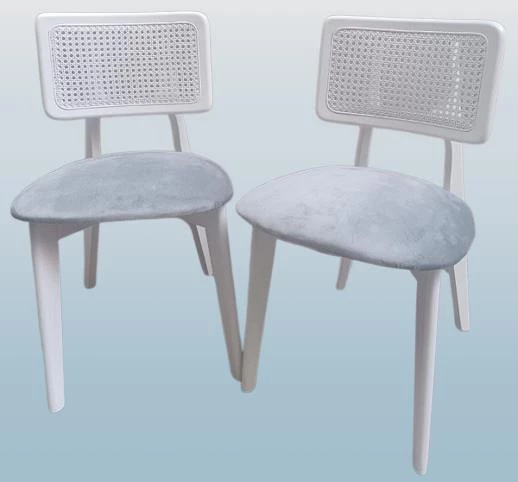 Sandalye Zia MODEL 90406 Kayın Gövde Modern Tarz Doğal Hasırlı 2 Adet El Yapımı - 6