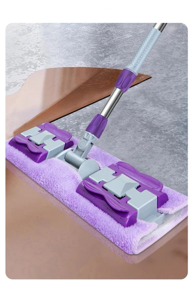 Mioclean ( 1 Adet Yedek Bez Hediyeli )Yer Mopu Fayans Duvar Yüzey Temizlik Mikrofiber Mandallı Mop - 3