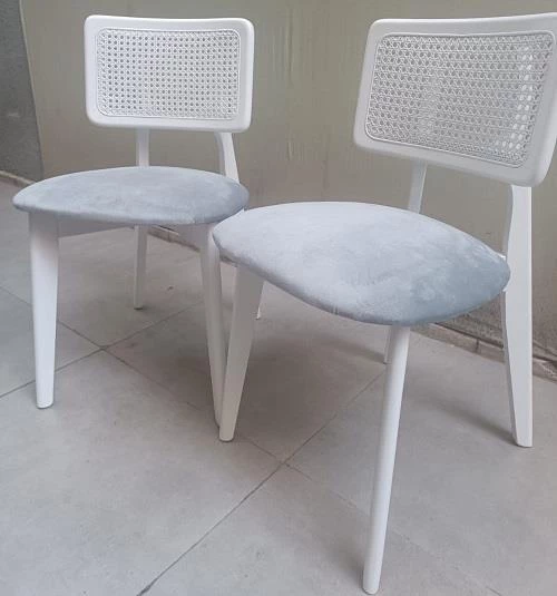 Sandalye Zia MODEL 90406 Kayın Gövde Modern Tarz Doğal Hasırlı 2 Adet El Yapımı - 8