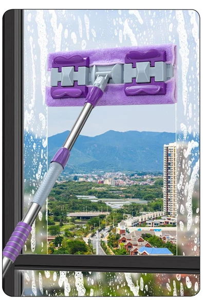 Mioclean ( 1 Adet Yedek Bez Hediyeli )Yer Mopu Fayans Duvar Yüzey Temizlik Mikrofiber Mandallı Mop - 2