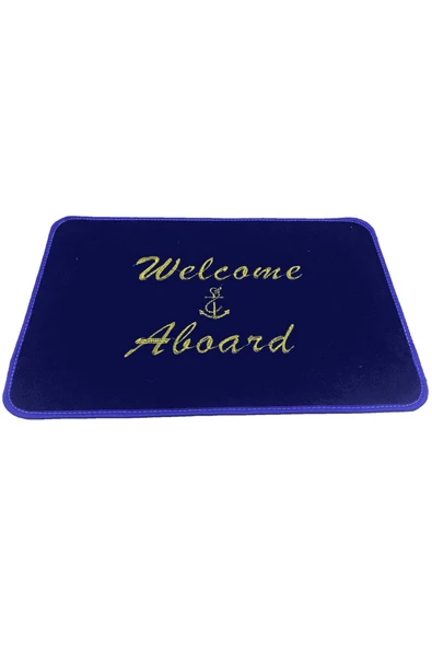 HT MARIN   Marine Paspas Royal Blue Welcome Aboard 60 x 40 cm