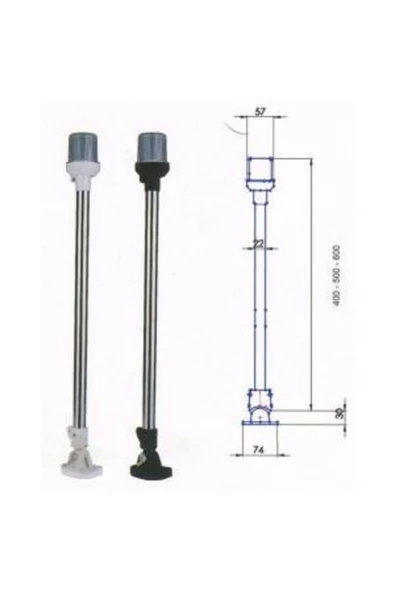 HT MARIN   Bayrak Direği 40cm Ampullü Katlanabilir Ayaklı