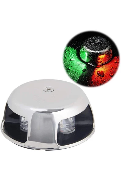 HT MARIN   Burun İskele Sancak Feneri Krom 12V Led Mini