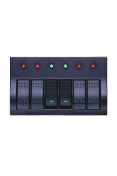 HT MARIN   Bfy 6'Lı Swıtch Panel C.S Tekne Karavan Sigortalı