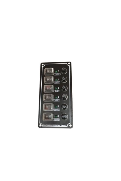 HT MARIN   Izoleli Elektrik Switch Panelleri (dikey) 6li Siyah