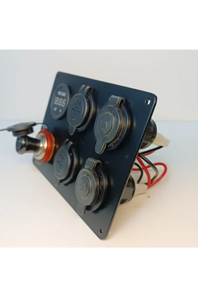 HT MARIN   Switch Panel Çakmak, Çift Usb, Çift Çakmaklık, Voltmetre - 2