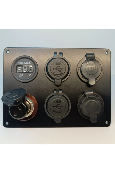 HT MARIN   Switch Panel Çakmak, Çift Usb, Çift Çakmaklık, Voltmetre