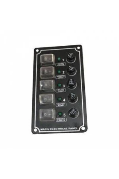HT MARIN   Izoleli Elektrik Switch Panelleri (dikey) 5li Siyah