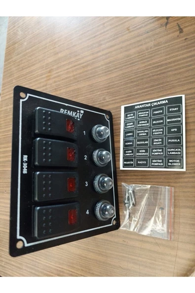 REMKAY   Switch Panel 4lü Otomatik Sigortalı Su Geçirmez