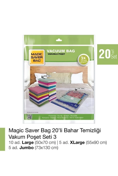 Magic Saver Bag 20li Vakumlu Poşet Set 3