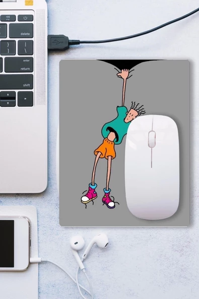 SonicTouch Fido Dido Temalı Gri Kaydırmaz Gaming Oyuncu Dikişsiz Mouse Pad/Ped 17x21cm - 3