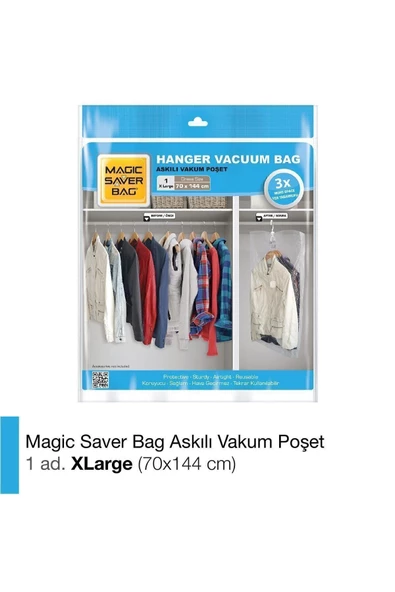 Magic Saver Bag Askılı Vakumlu Poşet Xlarge