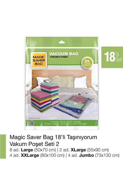 Magic Saver Bag 18li Vakumlu Poşet Set 2