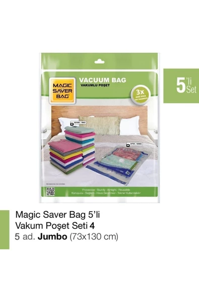 Magic Saver Bag 5li Vakumlu Poşet Set 4