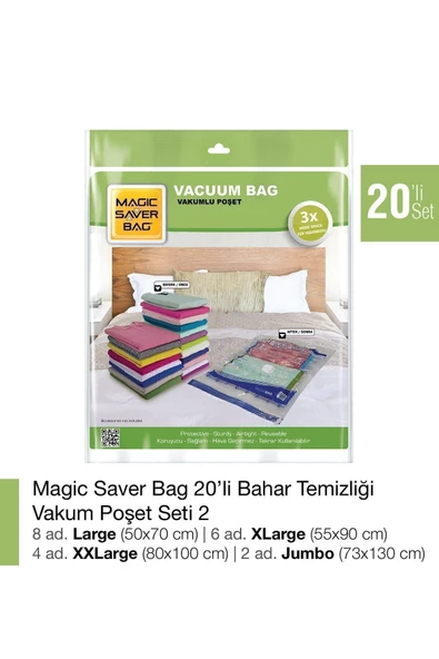 Magic Saver Bag 20´li Bahar Temizliği Vakumlu Poşet Seti 2