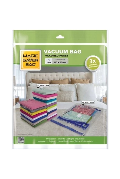 Magic Saver Bag Magic Saver Tekli Vakumlu Poşet L 50x70cm