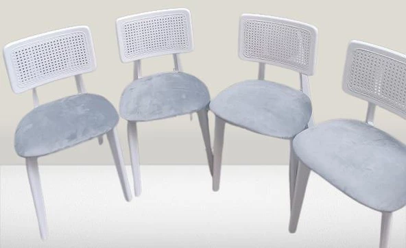 Sandalye Zia Modern Tarz 90407 Doğal Hasır Kaplama Kayın Gövde 4 Adet El Yapımı - 5